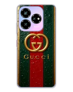Чехол для ZTE Nubia V60 Design с картинкой «Gucci — фирменная полоса и золото»