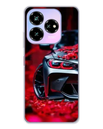 Чехол для ZTE Nubia V60 Design с картинкой «Спортивная BMW и цветы»