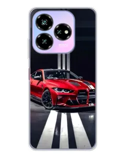 Чехол для ZTE Nubia V60 Design с картинкой «Красная BMW на дороге»