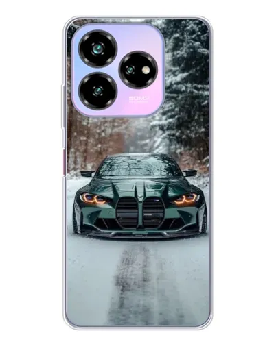 Чехол для ZTE Nubia V60 Design с картинкой «BMW в зимнем лесу»