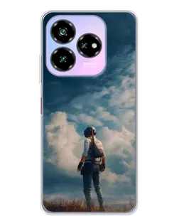 Чохол для ZTE Nubia V60 Design з картинкою «Герой PUBG на скелі»