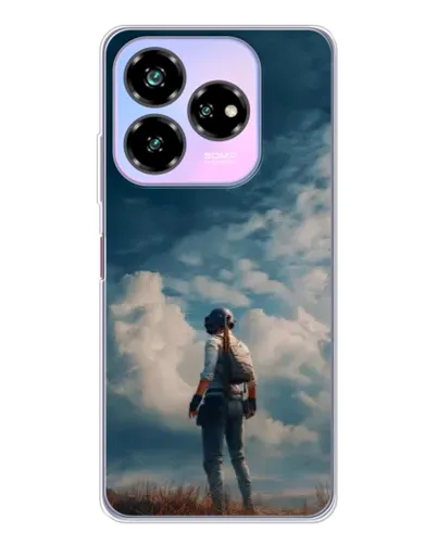 Чохол для ZTE Nubia V60 Design з картинкою «Герой PUBG на скелі»