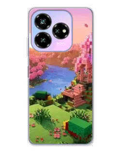 Чохол для ZTE Nubia V60 Design з картинкою «Рожеве дерево Minecraft»