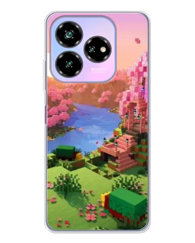 Чохол для ZTE Nubia V60 Design з картинкою «Рожеве дерево Minecraft»