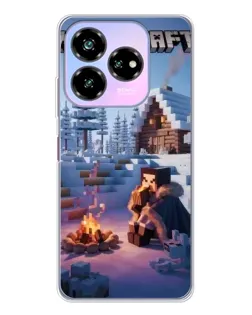 Чохол для ZTE Nubia V60 Design з картинкою «Зимовий Minecraft»
