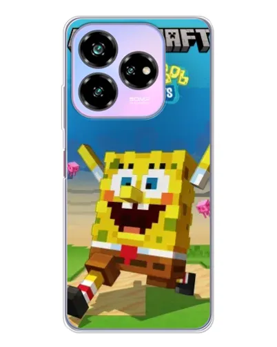 Чехол для ZTE Nubia V60 Design с картинкой «Губка Боб Minecraft» Чехол для ZTE Nubia V60 Design с картинкой «Губка Боб Minecraft»