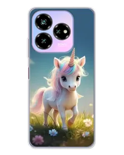 Чехол для ZTE Nubia V60 Design с картинкой «Единорог на поляне» Чехол для ZTE Nubia V60 Design с картинкой «Единорог на поляне»