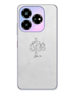 Чехол для ZTE Nubia V60 Design с картинкой «Иоанна 3:16 Крест»