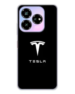 Чехол для ZTE Nubia V60 Design с картинкой «Tesla White Logo»