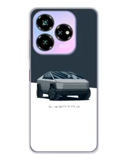 Чехол для ZTE Nubia V60 Design с картинкой «Серебристый Cybertruck Tesla»