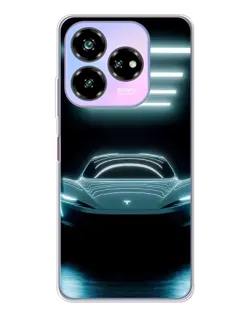 Чехол для ZTE Nubia V60 Design с картинкой «Tesla в неоне»