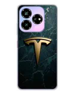 Чехол для ZTE Nubia V60 Design с картинкой «Мраморная Tesla Gold»