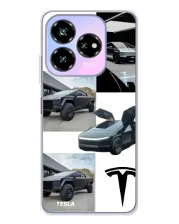 Чехол для ZTE Nubia V60 Design с картинкой «Коллаж Cybertruck Tesla»