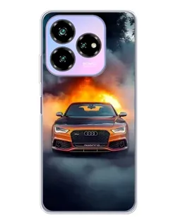 Чехол для ZTE Nubia V60 Design с картинкой «Audi в огненном дыму» Чехол для ZTE Nubia V60 Design с картинкой «Audi в огненном дыму»