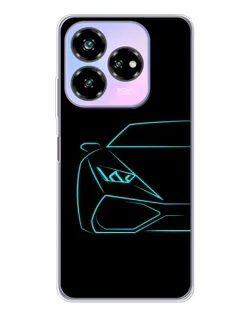 Чехол для ZTE Nubia V60 Design с картинкой «Голубой силуэт Lamborghini»