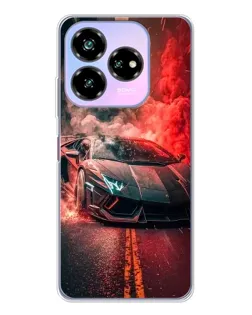 Чехол для ZTE Nubia V60 Design с картинкой «Lamborghini красный дым»
