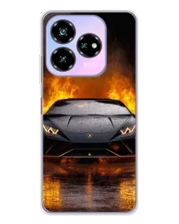 Чехол для ZTE Nubia V60 Design с картинкой «Lamborghini в огне»