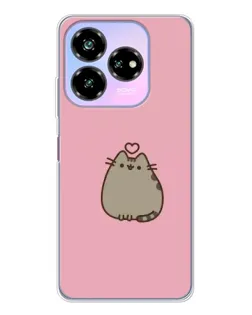 Чехол для ZTE Nubia V60 Design с картинкой «Pusheen сердце»