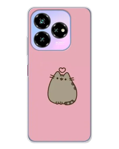 Чехол для ZTE Nubia V60 Design с картинкой «Pusheen сердце»