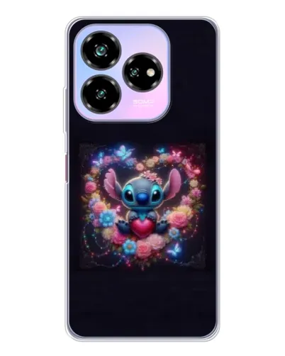 Чохол для ZTE Nubia V60 Design з картинкою «Stitch у квітах»