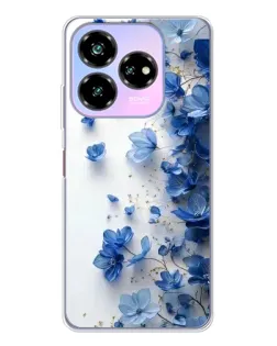 Чехол для ZTE Nubia V60 Design с картинкой «Голубой цветочный каскад»