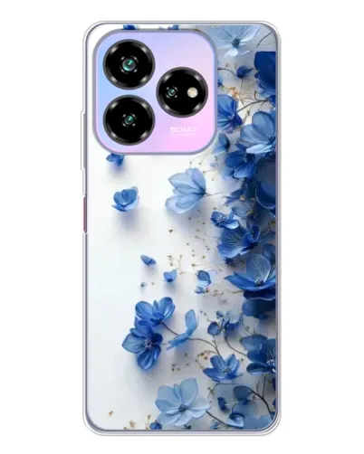 Чехол для ZTE Nubia V60 Design с картинкой «Голубой цветочный каскад» Чехол для ZTE Nubia V60 Design с картинкой «Голубой цветочный каскад»
