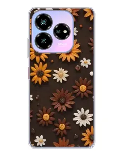 Чехол для ZTE Nubia V60 Design с картинкой «Узор из маленьких подсолнухов»