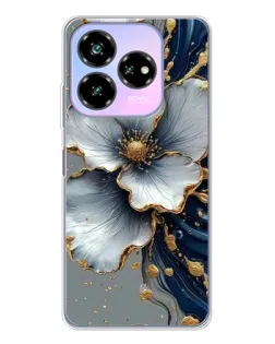 Чехол для ZTE Nubia V60 Design с картинкой «Белый цветок и золотой флюид»