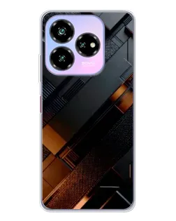 Чехол для ZTE Nubia V60 Design с картинкой «Черные геометрические блоки»