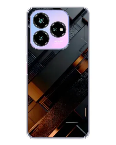 Чехол для ZTE Nubia V60 Design с картинкой «Черные геометрические блоки»