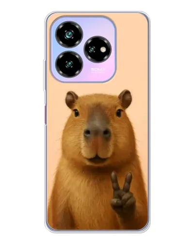 Чехол для ZTE Nubia V60 Design с картинкой «Капибара виктория»
