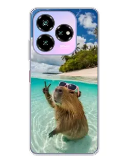 Чехол для ZTE Nubia V60 Design с картинкой «Капибара на море» Чехол для ZTE Nubia V60 Design с картинкой «Капибара на море»