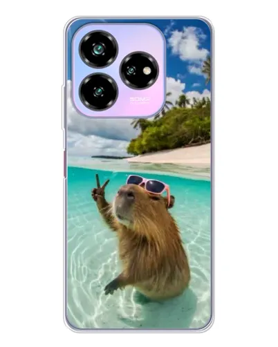 Чехол для ZTE Nubia V60 Design с картинкой «Капибара на море»