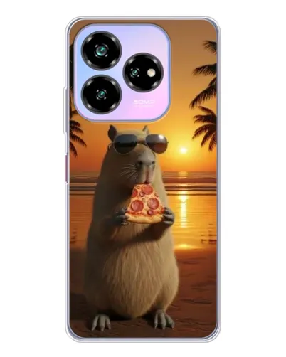 Чехол для ZTE Nubia V60 Design с картинкой «Капибара с пиццей»