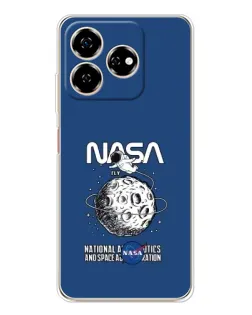 Чехол для ZTE Nubia V60 с картинкой «NASA — лунная миссия»