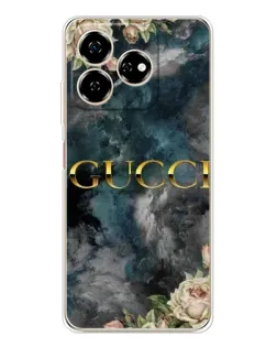 Чехол для ZTE Nubia V60 с картинкой «Абстрактные цветы Gucci»