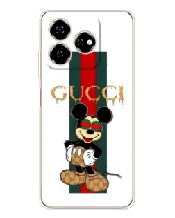 Чехол для ZTE Nubia V60 с картинкой «Микки Маус Gucci — полосы»