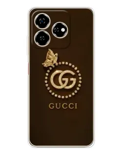 Чехол для ZTE Nubia V60 с картинкой «Gucci — золотая бабочка»