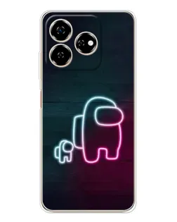 Чехол для ZTE Nubia V60 с картинкой «Among Us неон-арт»