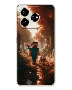 Чехол для ZTE Nubia V60 с картинкой «Стив в лесу»
