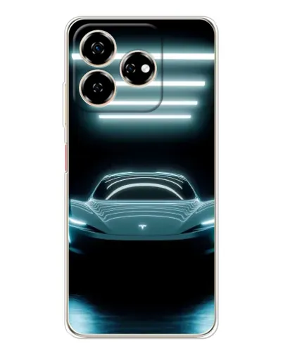 Чохол для ZTE Nubia V60 з картинкою «Tesla в неоні»