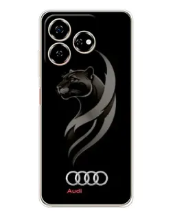 Чехол для ZTE Nubia V60 с картинкой «Графика — пантера и Audi»