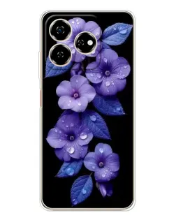 Чохол для ZTE Nubia V60 з картинкою «Фіолетові квіти з росою»