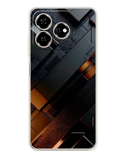 Чехол для ZTE Nubia V60 с картинкой «Черные геометрические блоки»