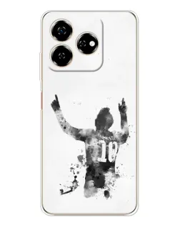 Чехол для ZTE Nubia V60 с картинкой «Черно-белый силуэт Месси» Чехол для ZTE Nubia V60 с картинкой «Черно-белый силуэт Месси»