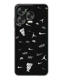 Чехол для ZTE Nubia V70 Design с картинкой «Nike Black Pattern»