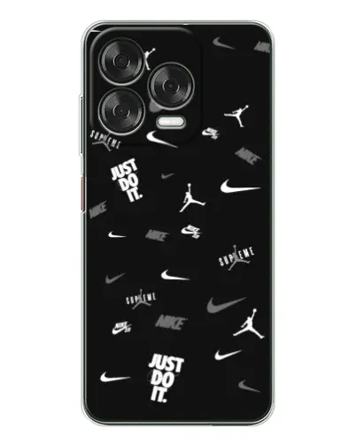 Чехол для ZTE Nubia V70 Design с картинкой «Nike Black Pattern»
