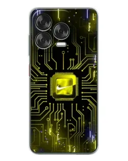 Чехол для ZTE Nubia V70 Design с картинкой «Nike — золотая искра»