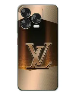 Чехол для ZTE Nubia V70 Design с картинкой «LV — золотое сияние»
