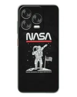 Чехол для ZTE Nubia V70 Design с картинкой «NASA — шагаем по Луне»